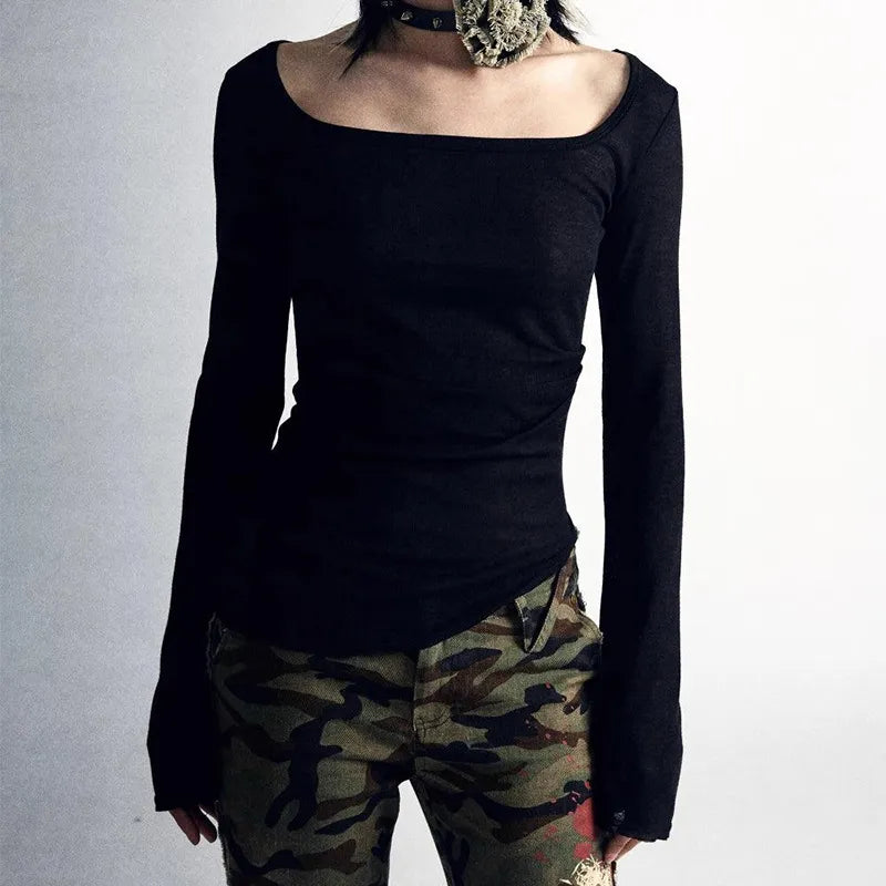 Retro Long Sleeve Tee Goth Punk Streetwear