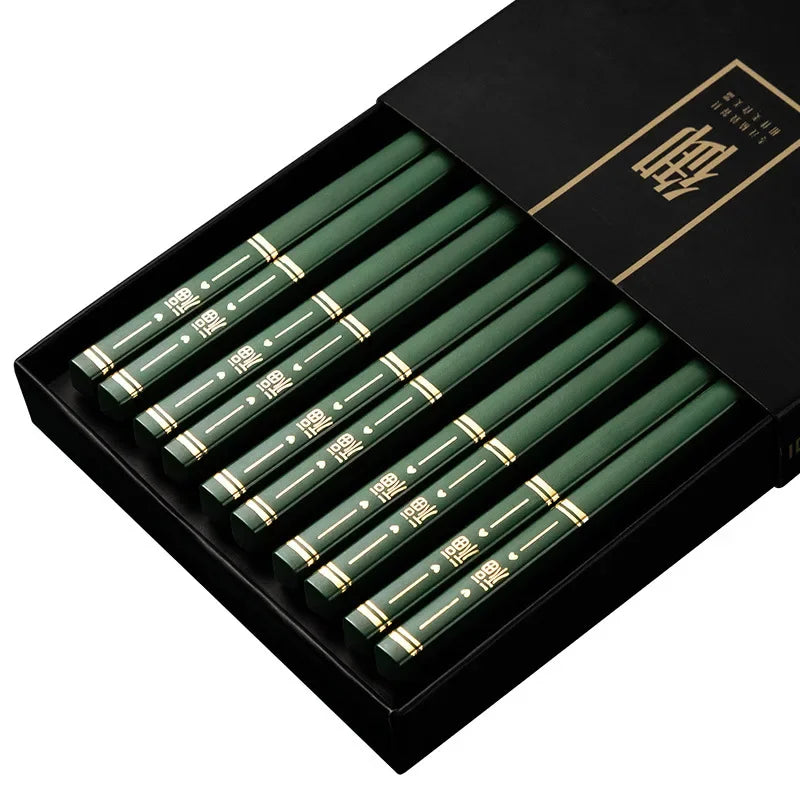Japanese Non-Slip Chopsticks — 5 Pairs Metal