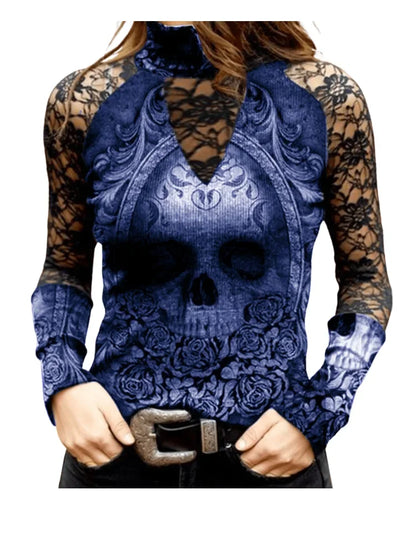 T-Shirt Gothic Hollow Long Sleeve