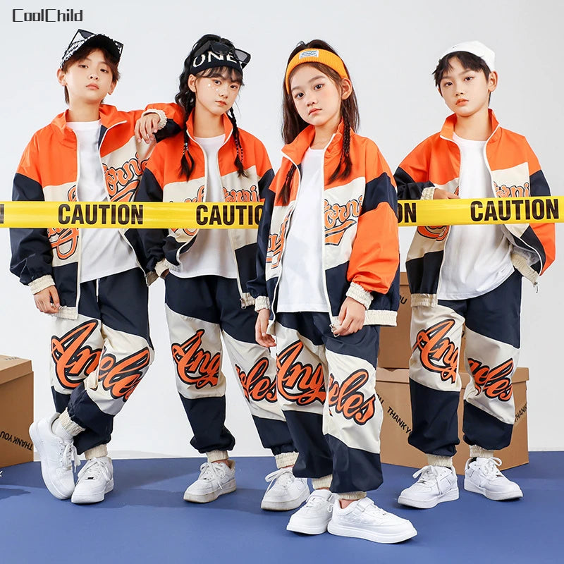 Boys Hip Hop Baseball Jacket Street Dance