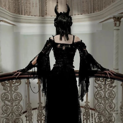Black Mesh Lace Overlay Shrug Punk