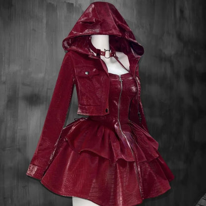Vintage Y2K Halter Dress & Crop Jacket Set