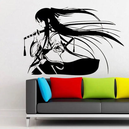 Samurai Geisha Japanese Anime Wall Sticker