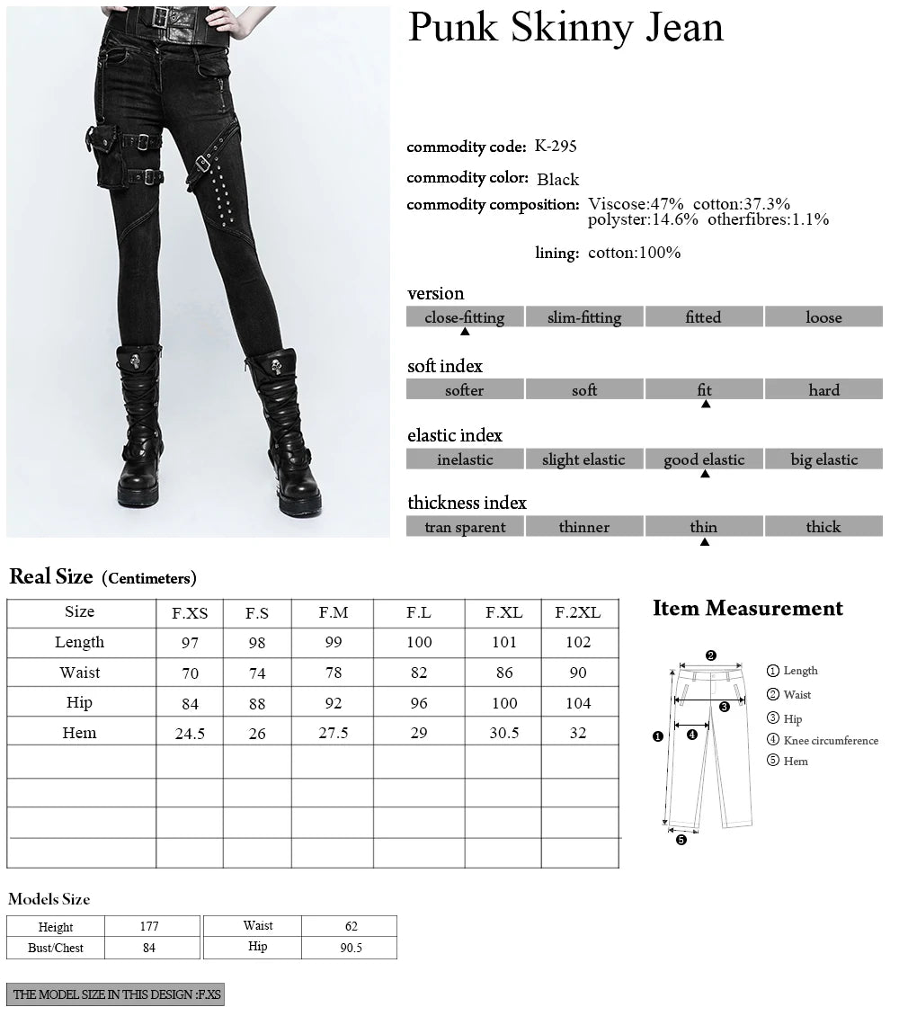 Long pants Casual Black Skinny Jeans