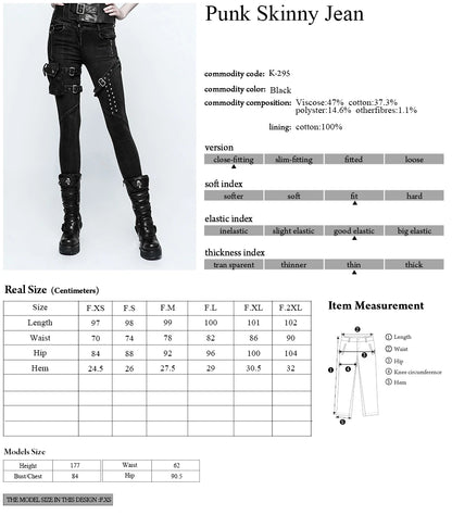 Long pants Casual Black Skinny Jeans