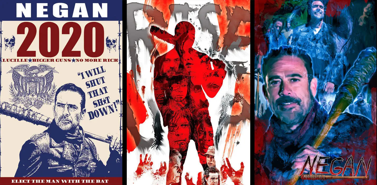 Negan Walking Dead Art Picture Print Silk Poster Home Wall Decor