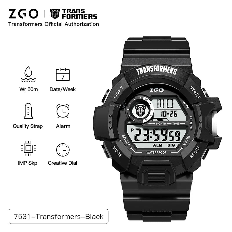 ZGO × Transformers Digital Military Watch — 5ATM Waterproof