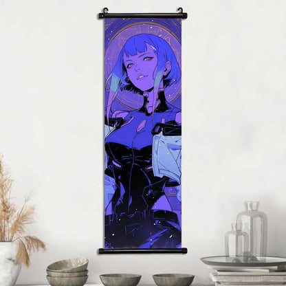 Cyber Rebecca Scroll Canvas: Futuristic Wall Art