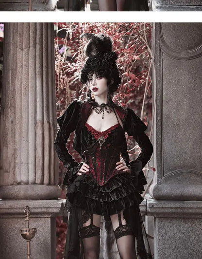 Velvet Chic: Camisole, Waistband & Skirt Set