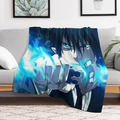Blue Exorcist Plush Throw: Cozy Flannel Blanket