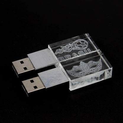 Crystal Blue Light 2.0 USB Flash Drive