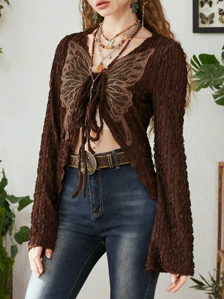 T-shirt Cardigan Grunge Butterfly