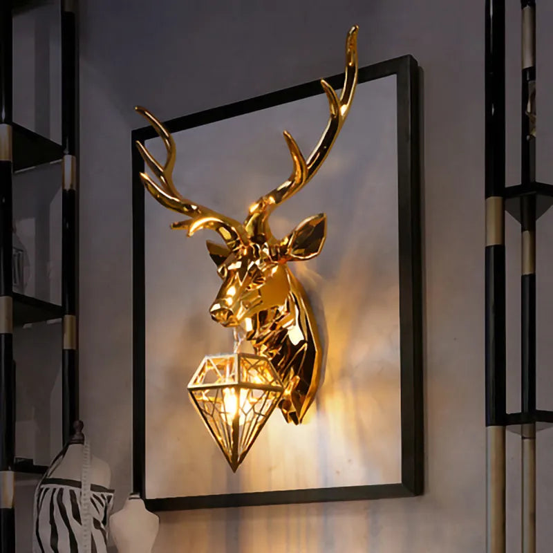 decoration lighting village silver gold Buckhorn wall light