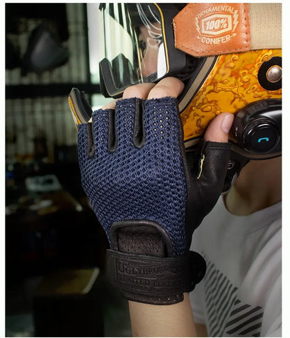 Retro Breeze Half-Finger Motorcycle Gloves
