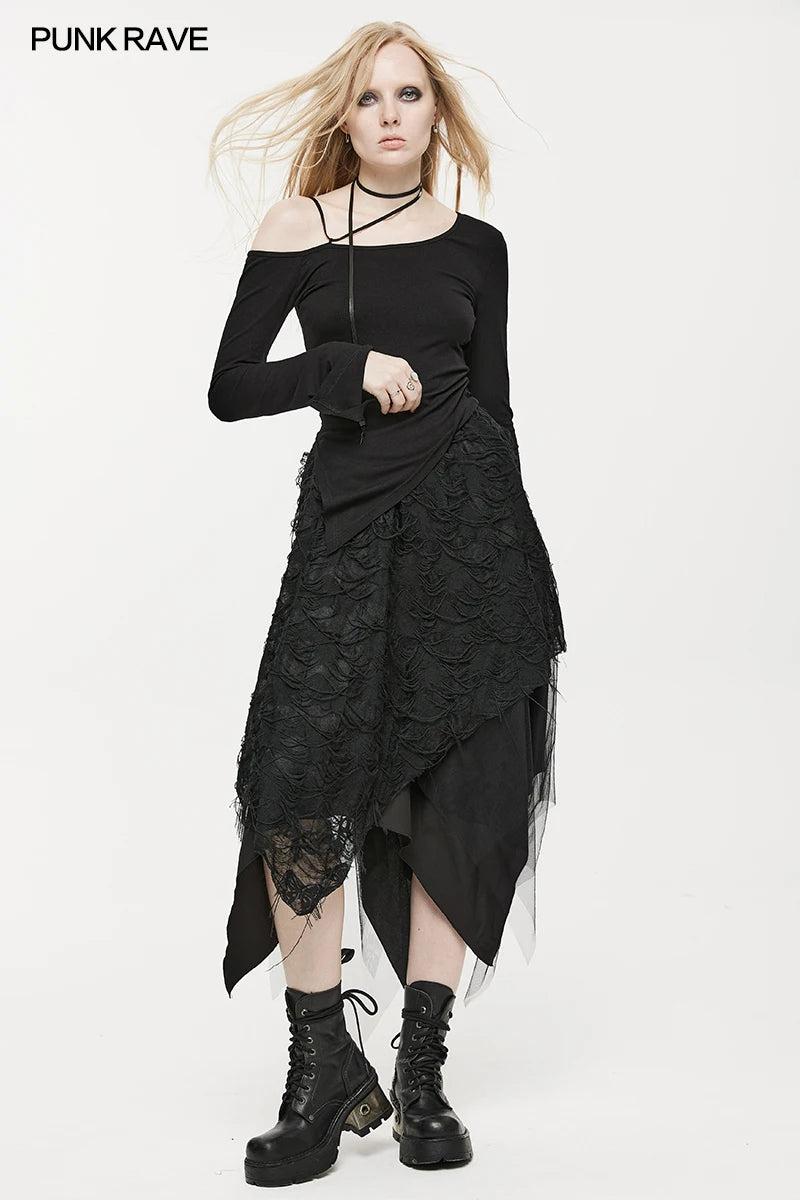 Dry Butterfly Asymmetrical Half Skirt