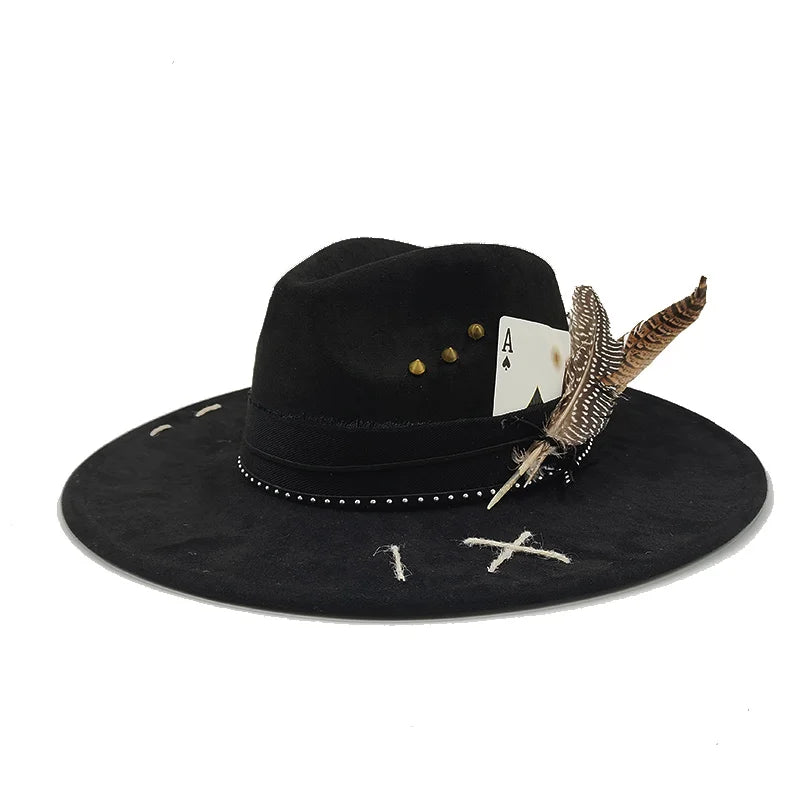 Handmade Suede Fedora Hat — Vintage Jazz