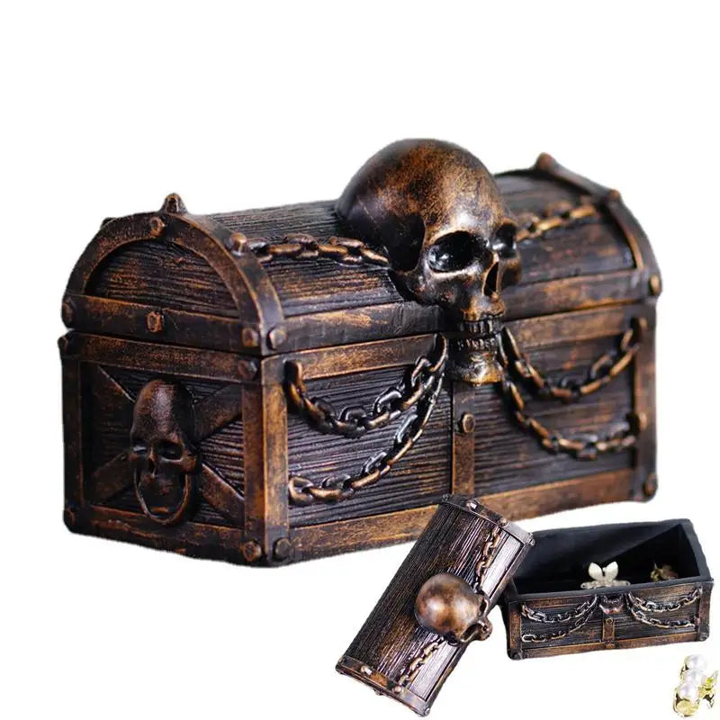 Jewelry Box With Skull & Chains Trinket Collection