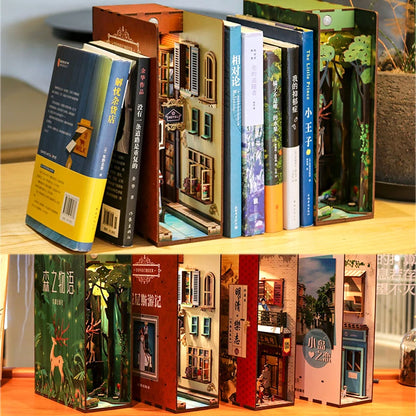 Book Nook Shelf Insert Bookend Dollhouse home decorations