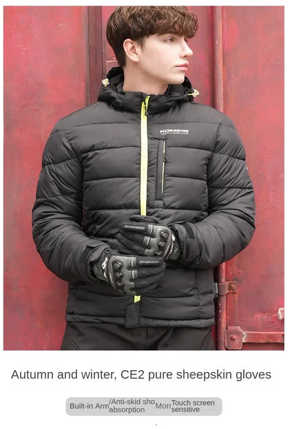 KOMINE GK-856 Windproof Sheepskin Moto Gloves