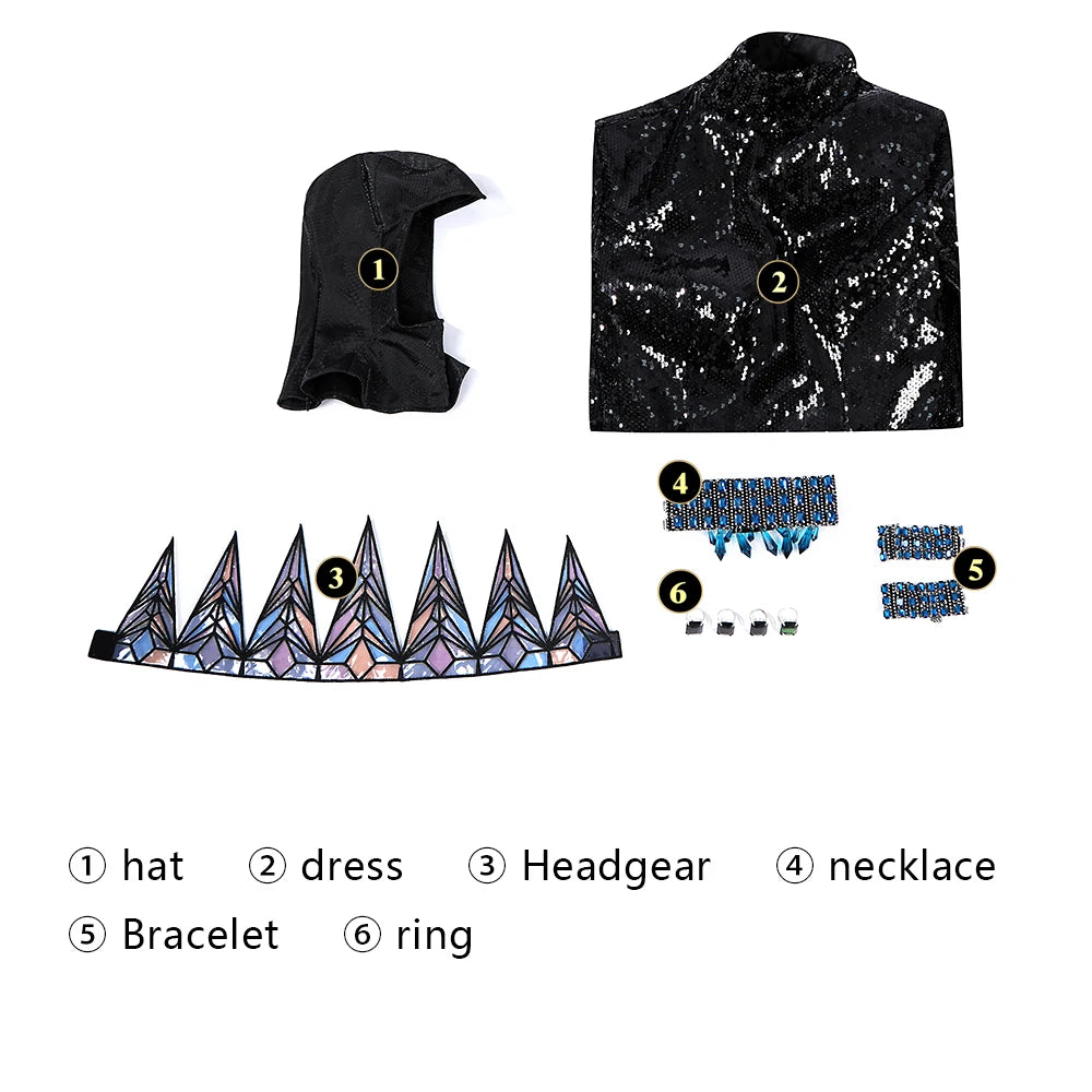 Black Queen Cosplay Costume — Snow Dress & Full Set
