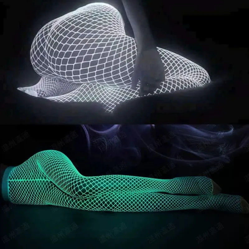 Sexy Hollow Out Fishnet Stockings Seductive Glow In The Dark