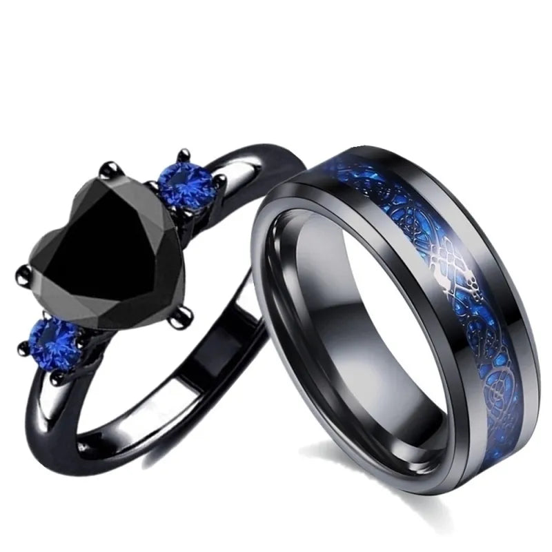 Charm Couple Rings Men Stainless Steel