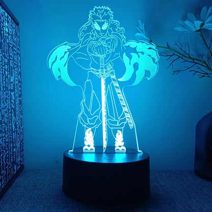 Demon slayer kimetsu 3d led lamp for bedroom