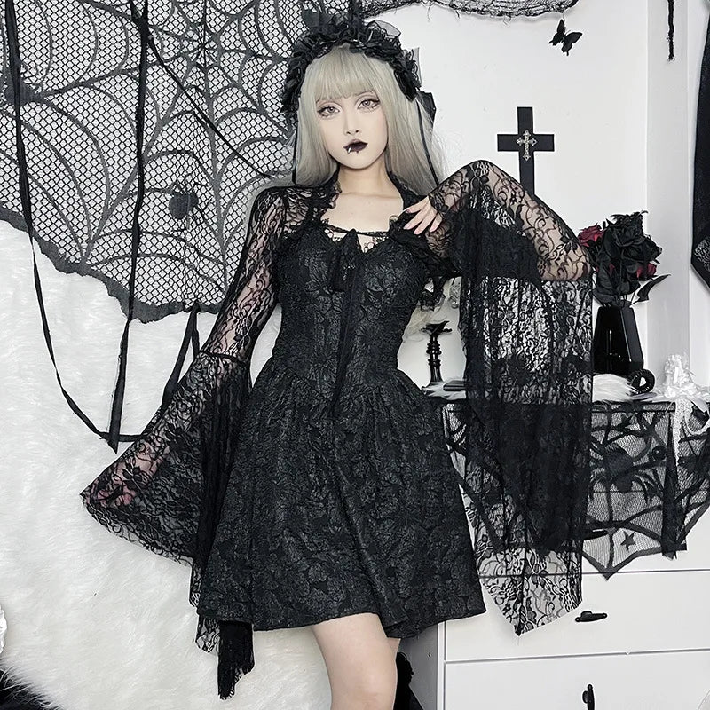 Vintage Gothic  Black Lace T-shirt
