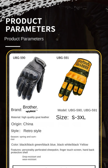 Retro Racer Touchscreen Gloves - Spring & Summer