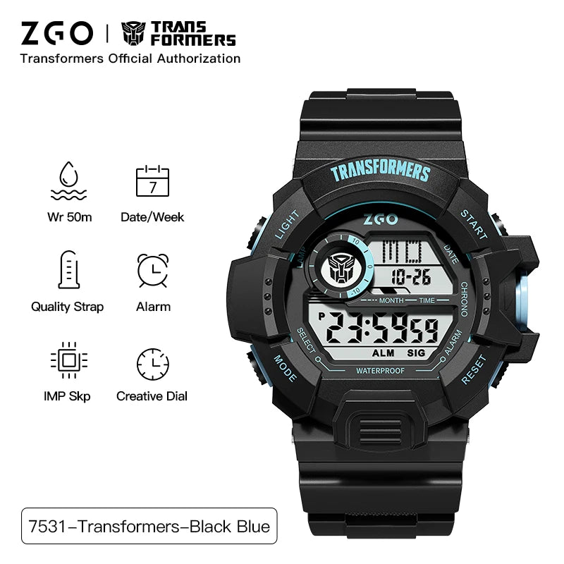 ZGO × Transformers Digital Military Watch — 5ATM Waterproof