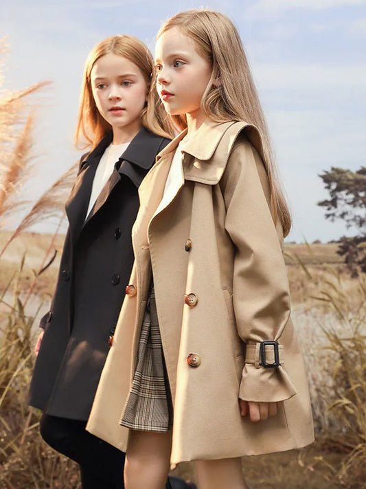 Girls Windbreaker Trench Coat