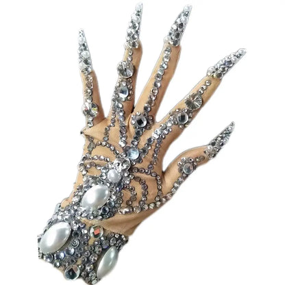 Sparkly Big Crystal Wrist Gloves age Wear