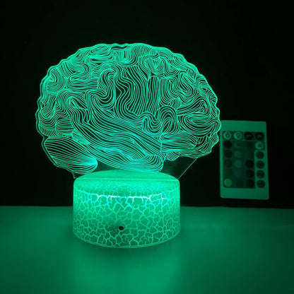 Brain Shape 3D Illusion Lamp