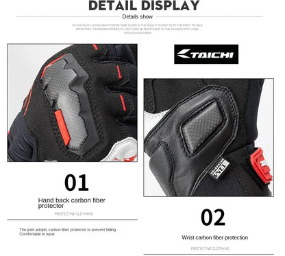RSTAICHI Men's Retro Touchscreen Motorcycle Gloves