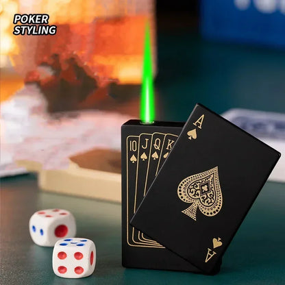 Playing Card Lighter Jet Flame Fun Smoking Supplies Ace of Spades Lighter Cool Butane Torch Lighter for Smoking Free Shipping