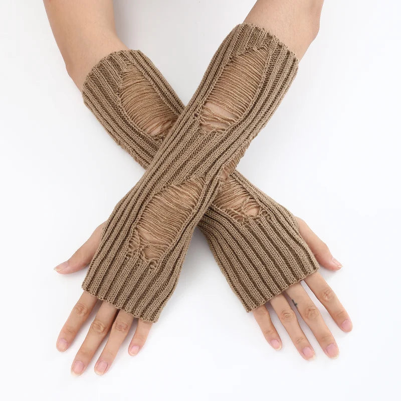 Women Long Fingerless Gloves