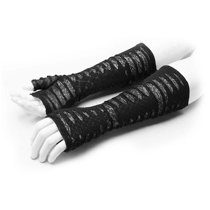 Fashion Novelty Soft Fingerless Black Gloves