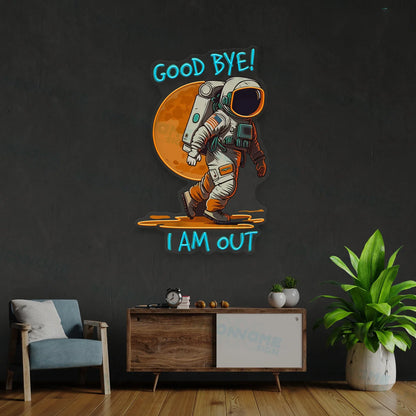 Goodbye Astronaut Neon Sign Landing On The Moon