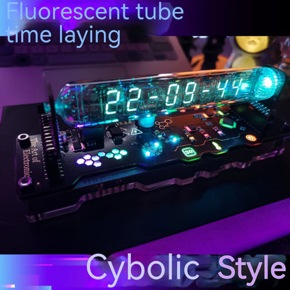 Cyberpunk Style Fluorescent Tube Clock Dynamic