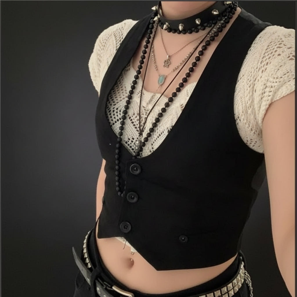 Steampunk Jacquard Tuxedo Vest
