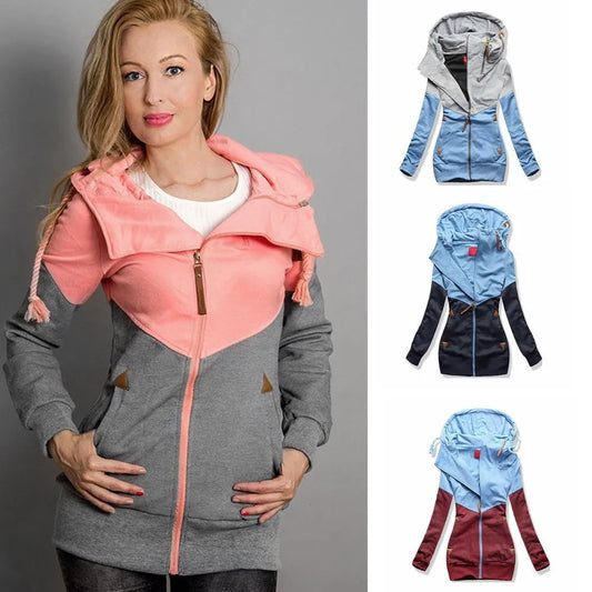 Pink Blue Hooded Sweatshirt