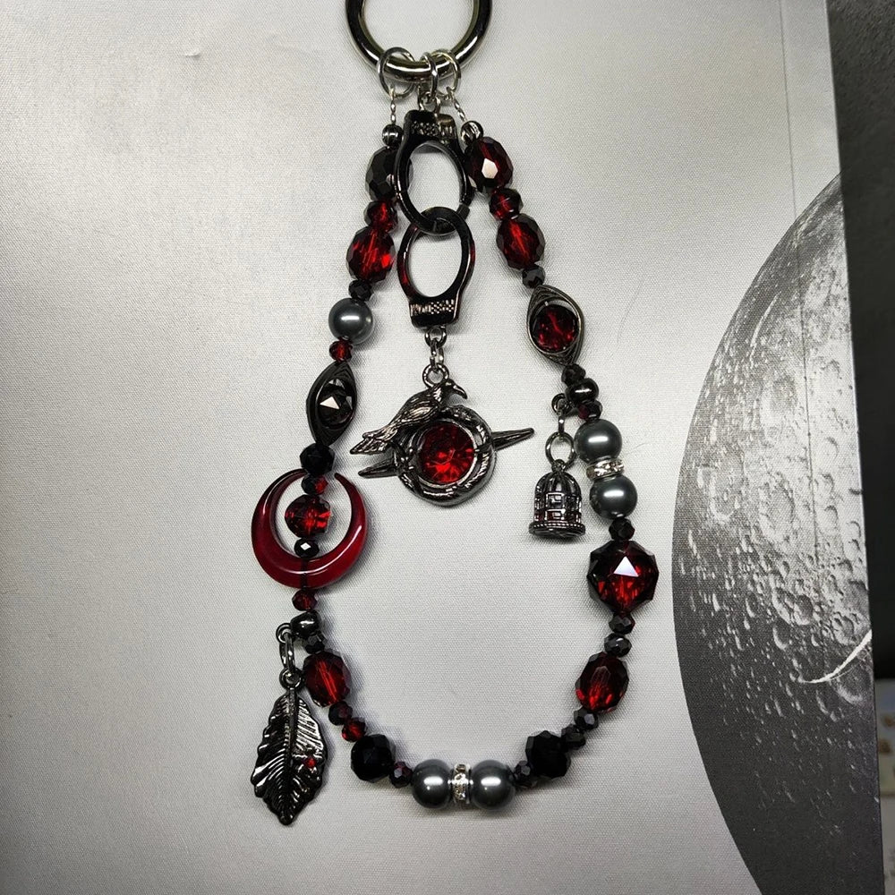 Celestial Love Keychain: Moonlit Anime Pendant