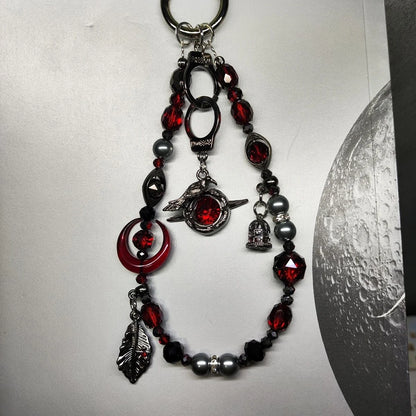 Celestial Love Keychain: Moonlit Anime Pendant