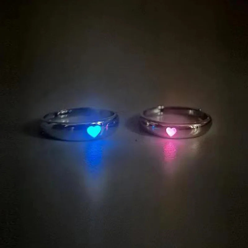 Glow in the Dark Heart Shape Rings