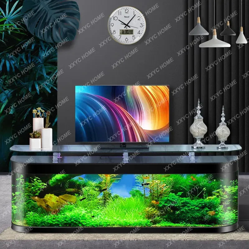 TV Cabinet Fish Tank Integrated Coffee Table