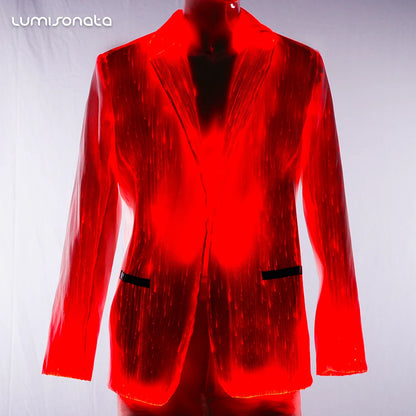 Flashing Rave Fiber Optic LED Light Wedding Jacket