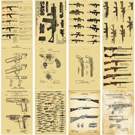 Retro Weapon Gun Posters