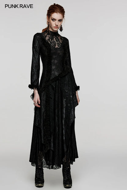 Gothic Multiple Layers Black Long Dress