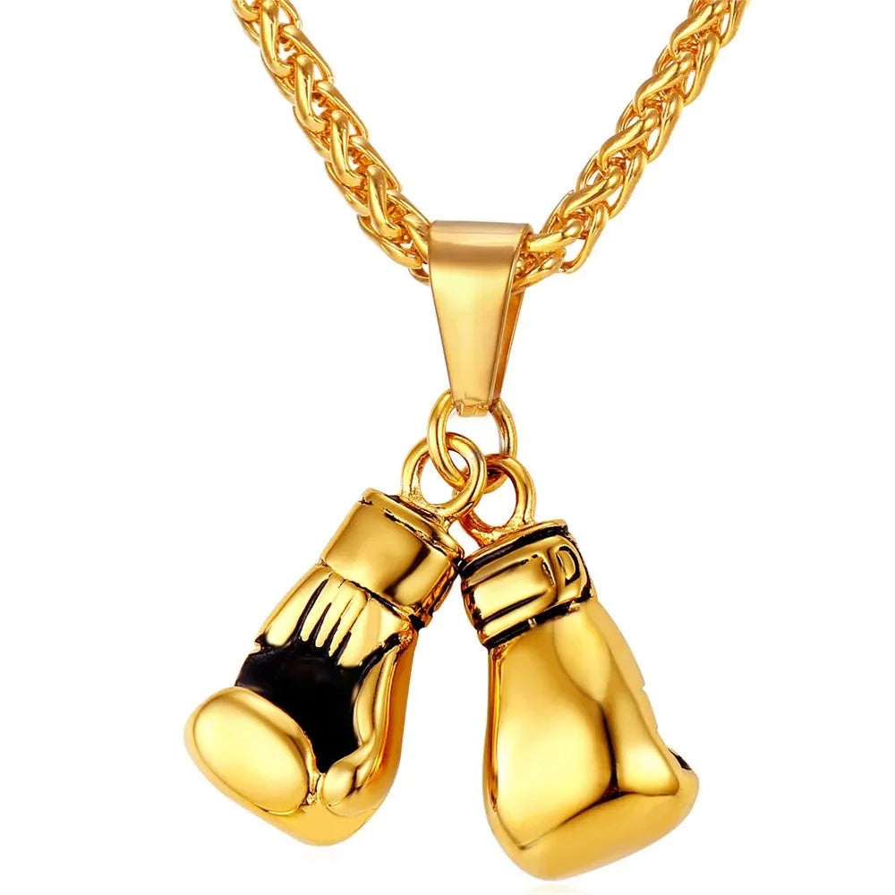 Boxing Necklace U7  Sporty Punk Jewelry