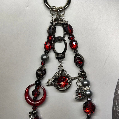 Celestial Love Keychain: Moonlit Anime Pendant